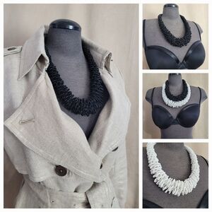 Black /White  ( EACH ) SEED Beaded Necklaces